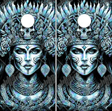 Aztec Warrior Woman Cornhole Wrap