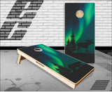 Bear Moose Mountain Northern Lights Cornhole Boards
