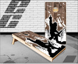 Bigfoot Gun Finger Wood Cornhole Boards