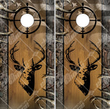 Buck Head Wood Camo Cornhole Wrap