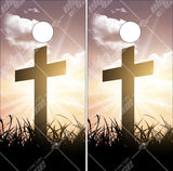 Cross Sun Cornhole Wrap