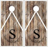 Floral Wreath Letter Cornhole Wrap