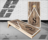 Floral Wreath Letter Cornhole Boards