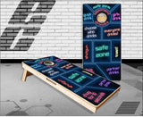 Neon Drinking Game Cornhole Boards