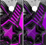 Purple Pink Corn Star Cornhole Wrap