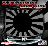 Rising Sun Japanese Flag Black and Gray Vinyl Hood Wrap Bonnet Decal Sticker Graphic Universal Fit
