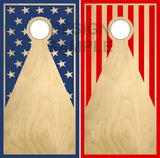 Stars and stripes Wood Cornhole Wrap