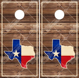 Texas Flag Wood Cornhole Wrap