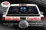 Thin Blue Line Flag Skull Rip Rear Window Wrap