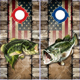 Wicked Wire Bass Fish Flag Cornhole Wrap