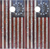 1776 Pledge Wood Cornhole Wrap