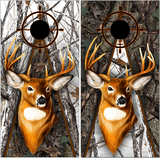 2 Deer Beck Snow Wood Camo Cornhole Wrap