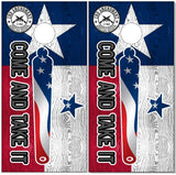 2a Come and Take It Cannon Texas Flag Cornhole Wrap