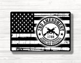 2nd Amendment Black Flag Wood Print