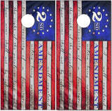 2nd Amendment Flag UV Direct Print Cornhole Tops