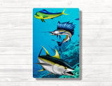 3 Fish Underwater Wood Print