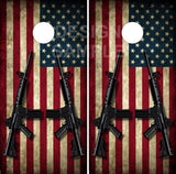 AR 15 Gun Flag Cornhole Wrap