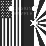 American Arizona Black Black and White Cornhole Wrap