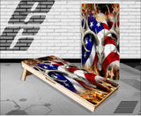 American Buck Obliteration Buck Blaze Cornhole Boards