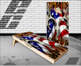 American Buck Obliteration Skull Blaze Cornhole Boards