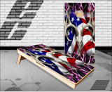 American Buck Obliteration Skull Pink Cornhole Boards