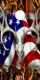 American Deer Oblit Skull Blaze Camo Cornhole Wrap