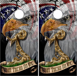 American Eagle Don't Tread On Me UV Direct Print Cornhole Tops