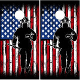 American Firefighter Flag Run Cornhole Wrap