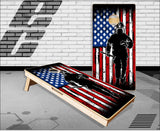 American Firefighter Flag Run Cornhole Boards