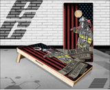 American Firefighter Flag Cornhole Boards