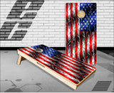 American Flag Barbwire Cornhole Boards