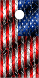 American Flag Barbwire UV Direct Print Cornhole Tops