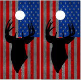 American Flag Buck UV Direct Print Cornhole Tops