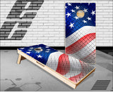 American Flag Diamond Plate Cornhole Boards
