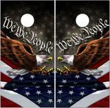 American Flag Eagle Constitution Cornhole Wrap