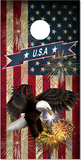 American Flag Eagle Fireworks Cornhole Wrap