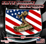 American Flag Flat Dont Tread on Me Vinyl Hood Wrap Bonnet Decal Sticker Graphic Universal Fit