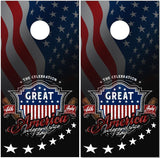 American Flag Independence Cornhole Wrap