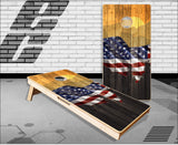 American Flag Mountains Cornhole Boards
