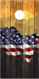 American Flag Mountains Cornhole Wrap