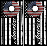American Flag Sunflower Cornhole Wrap