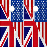 American Flag Union Jack Flag Grunge2 Cornhole Tops