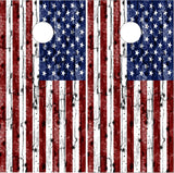 American Flag Wood2 Cornhole Wrap