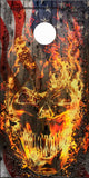 American Flaming Skull UV Direct Print Cornhole Tops