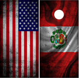 American Peruvian Flag Cornhole Wrap