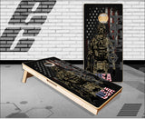 American Soldier Patriotic Flag USA Cornhole Boards