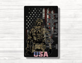 American Soldier Patriotic Flag USA Wood Print