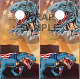 American T Rex Cornhole Wrap