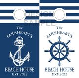 Anchor Ship Wheel Beach House Cornhole Wrap