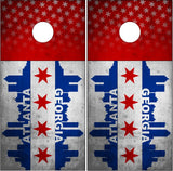 Atlanta Georgia Grunge Flag UV Direct Print Cornhole Tops